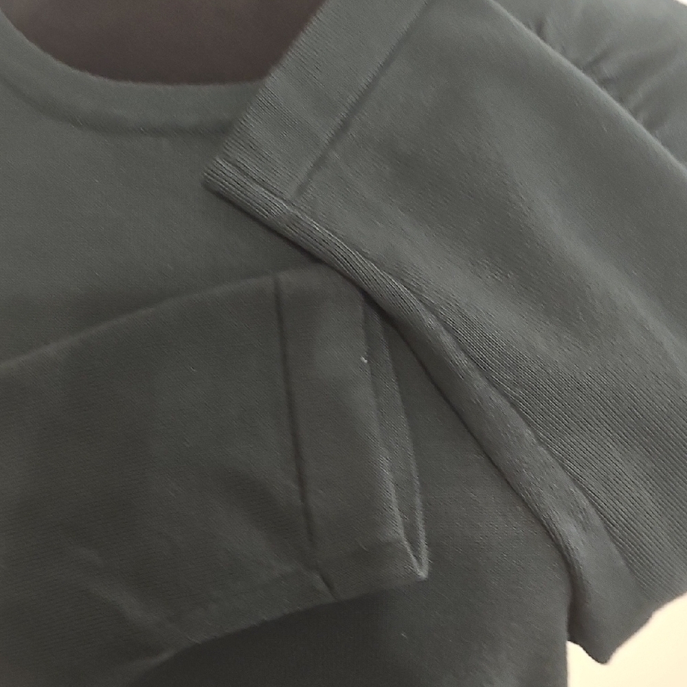 Calvin Klein Dark Green Puff Sleeve Sweater Dress - Picture 5 of 9